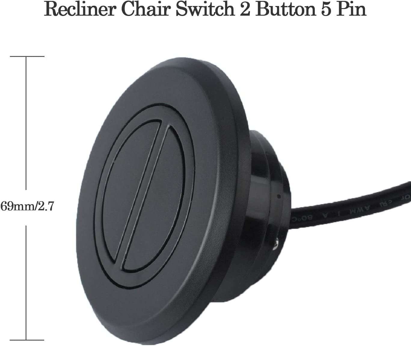 Pro Motion Two Button Power Switch Round 5 Pin Design for Power/Electric Sofas, Loveseats, Recliners