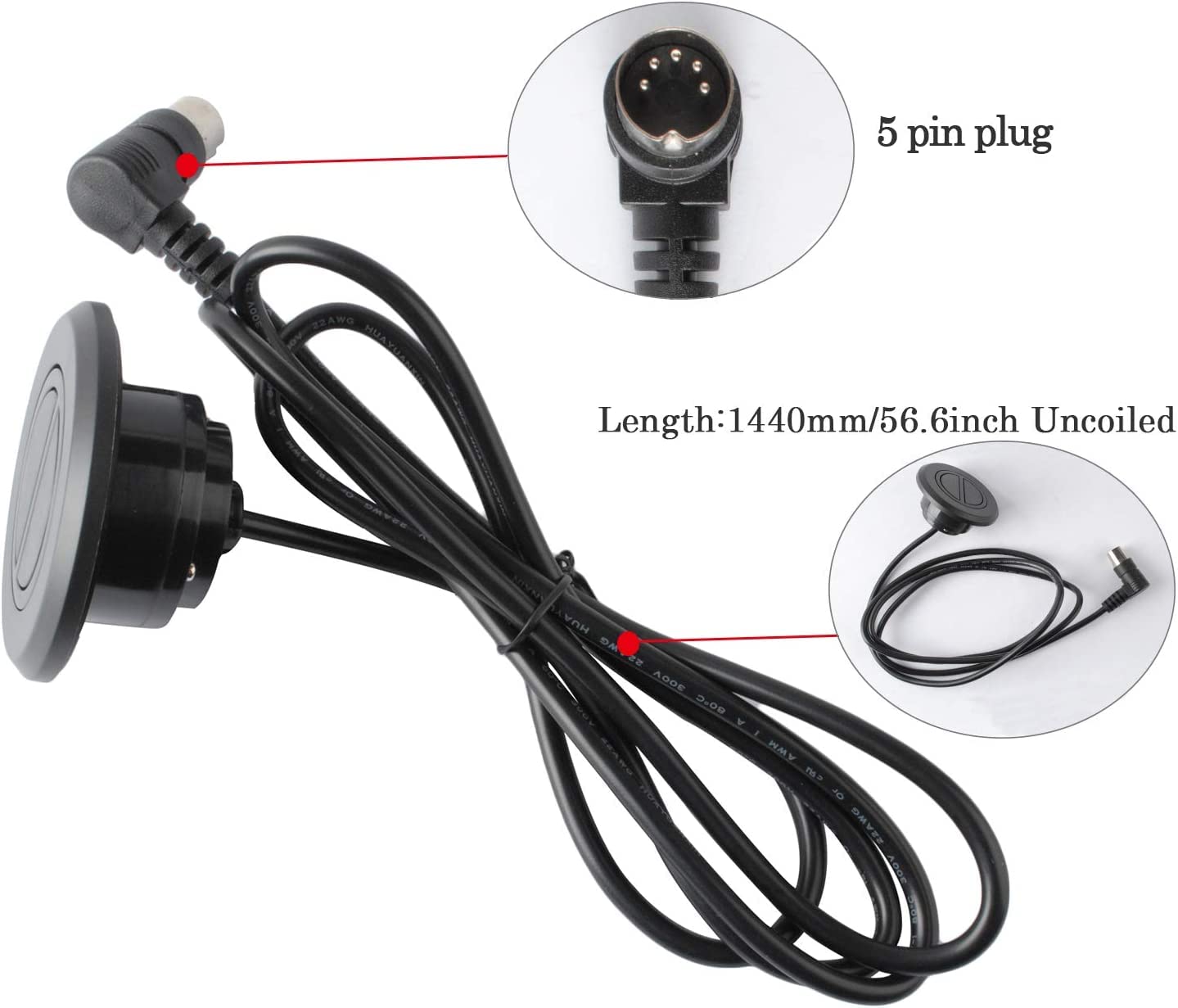 Pro Motion Two Button Power Switch Round 5 Pin Design for Power/Electric Sofas, Loveseats, Recliners