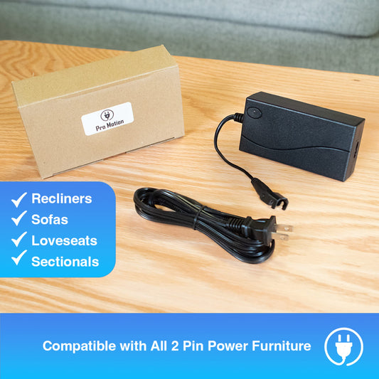 Pro Motion Power Furniture Universal Power Supply for Recliner, Sofa, Loveseat - 29V 2A AC/DC Adapter with Wall Cord