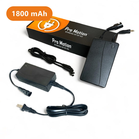 Pro Motion 1800 mAh battery pack kit with wall charger, extension cable and box