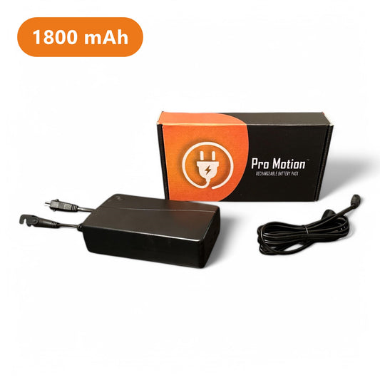 Pro Motion 1800 mAh rechargeable battery pack with box and 84 inch extension cable